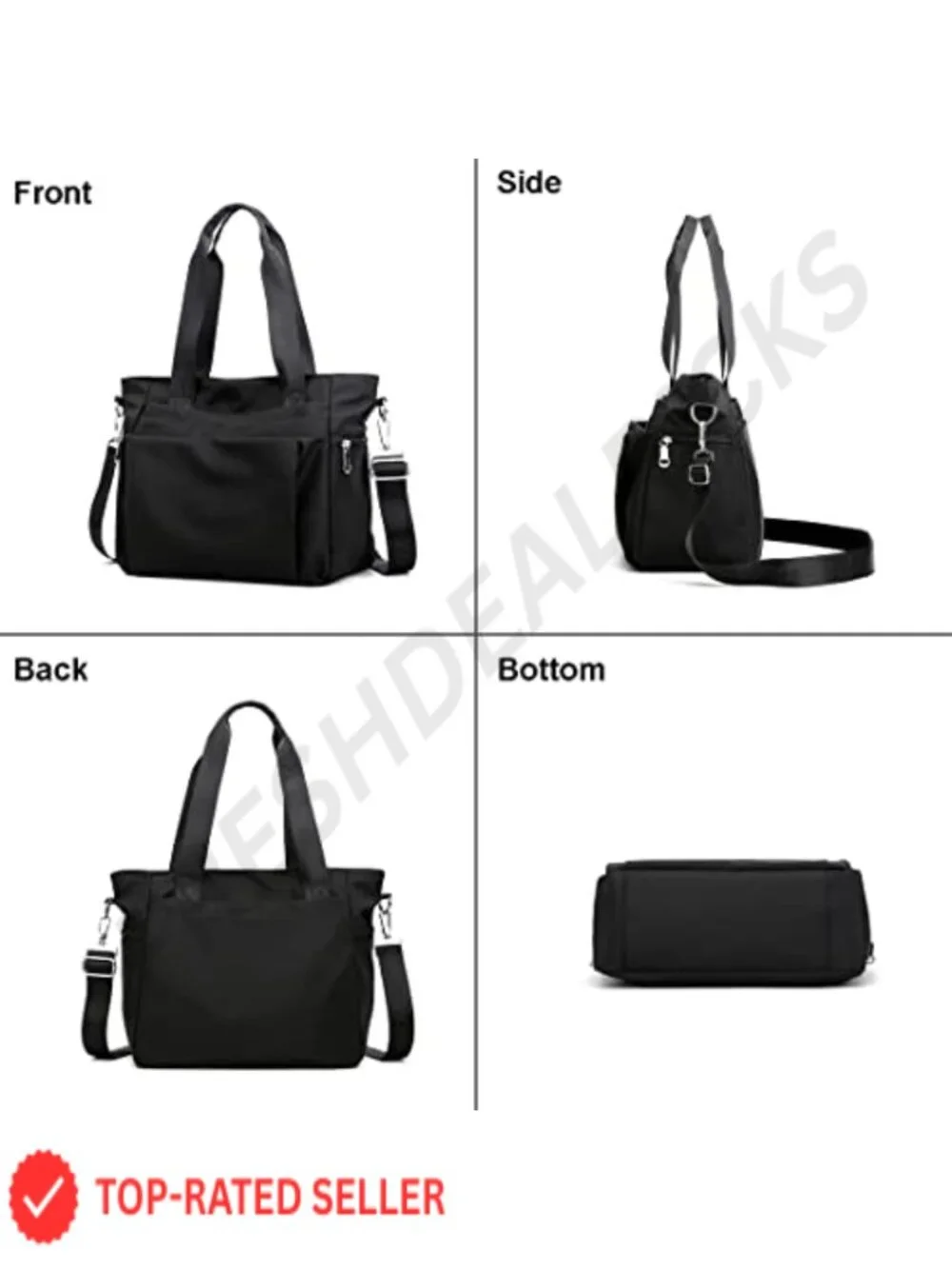Waterproof Nylon Crossbody Tote Bag Multi-Pocket Shoulder Handbag